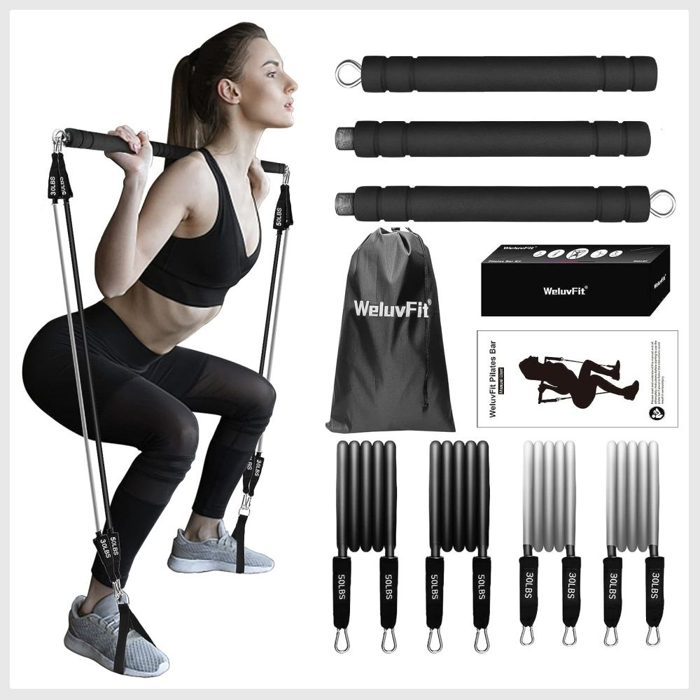 Portable Fitness Sport Pilates Bar Kit Gym Workout Stick Pilates