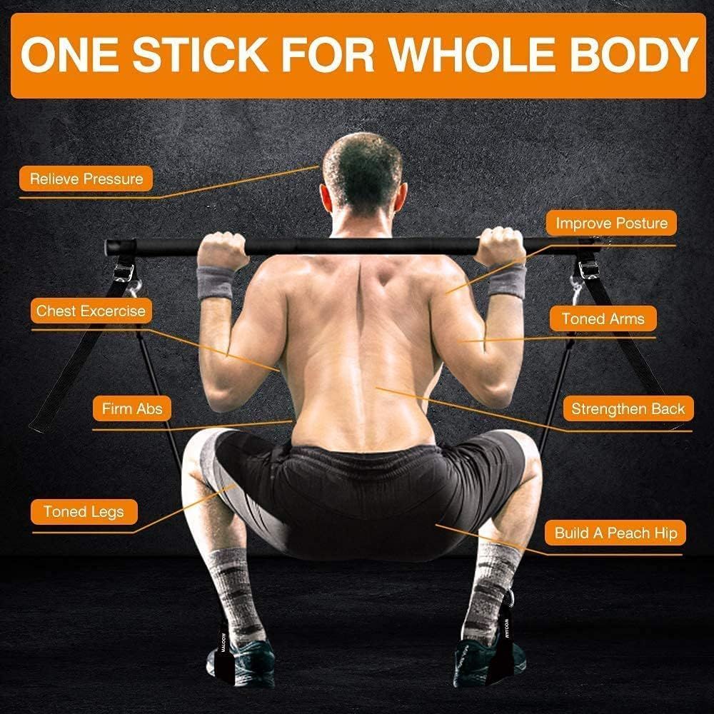 Pilates Bar Kit with Resistance Bands 2 Standard 2 Strong
