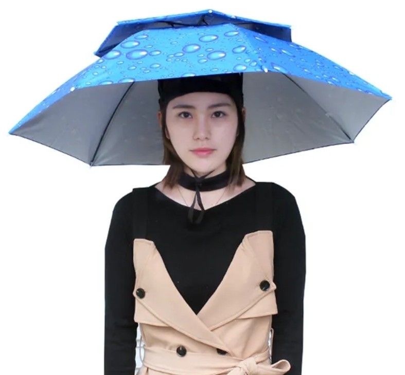 Portable sun shade/rain umbrella for head, Hobbies & Toys, Travel