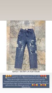 Premium GD ripped jeans size XXL only belel cool pants women import bangkok bkk