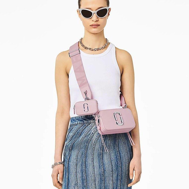 The Utility Snapshot Leather Camera Bag in Pink - Marc Jacobs