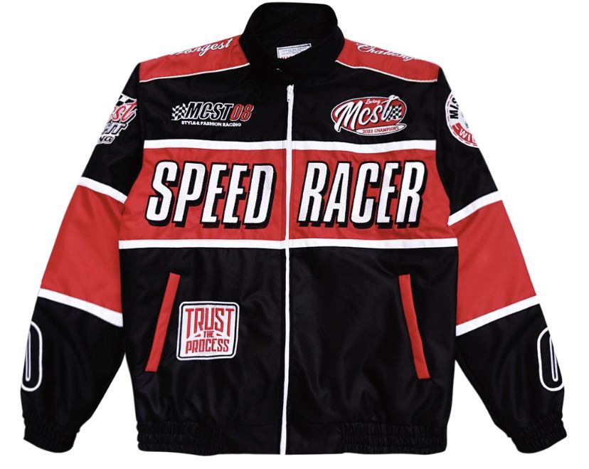 Red racing cheap jacket