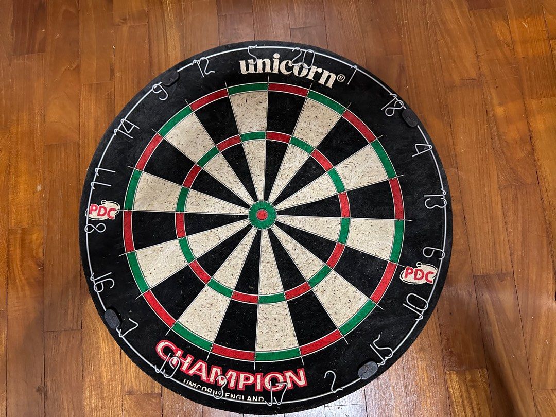 Professional Dart Board + Steel Tips Darts + Box, Hobbies & Toys, Toys