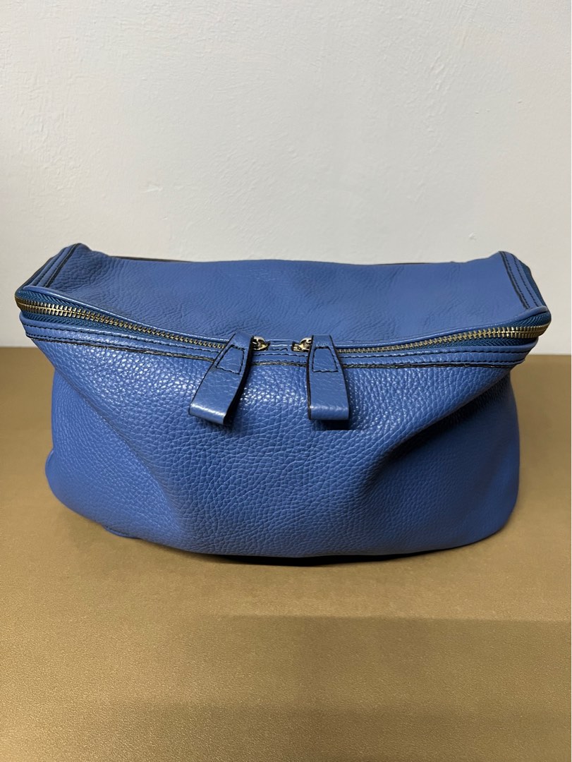 Rabeanco Blue Sling Bag Zipper Sling bag For Work Leather Bag Box Shape Bag Crossbody Multi compartment 2 Zip Shoulder Bag Camera Bag Luxury Bags Wallets on Carousell