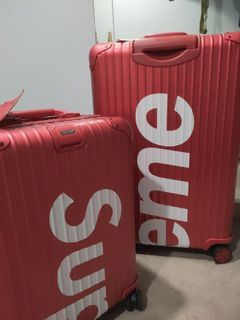Rimowa // x Supreme 45L Red & White Logo Hard Case Topas Luggage