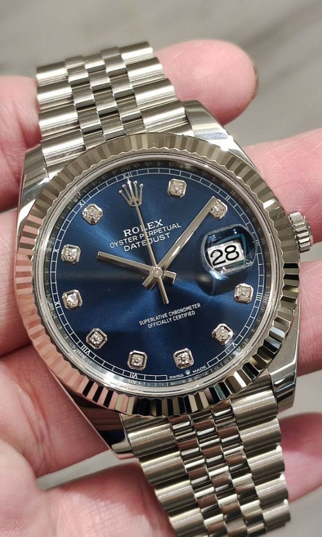 Rolex Datejust 41 126334 Blue dail with 10 Diamond Ready stock