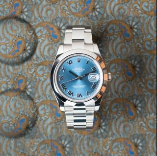 Rolex Datejust II 41 Azzurro Blue Dial Roman Numerals
