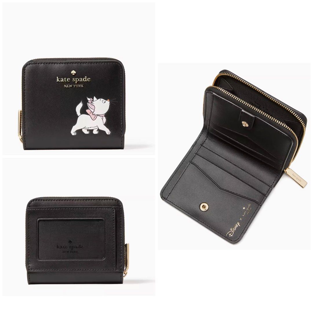 SALES COLLECTIBLE Kate Spade Disney x Kate Spade New York Aristocats Small Zip Bifold Wallet Black Cat Women s Fashion Bags Wallets Wallets Card Holders on Carousell