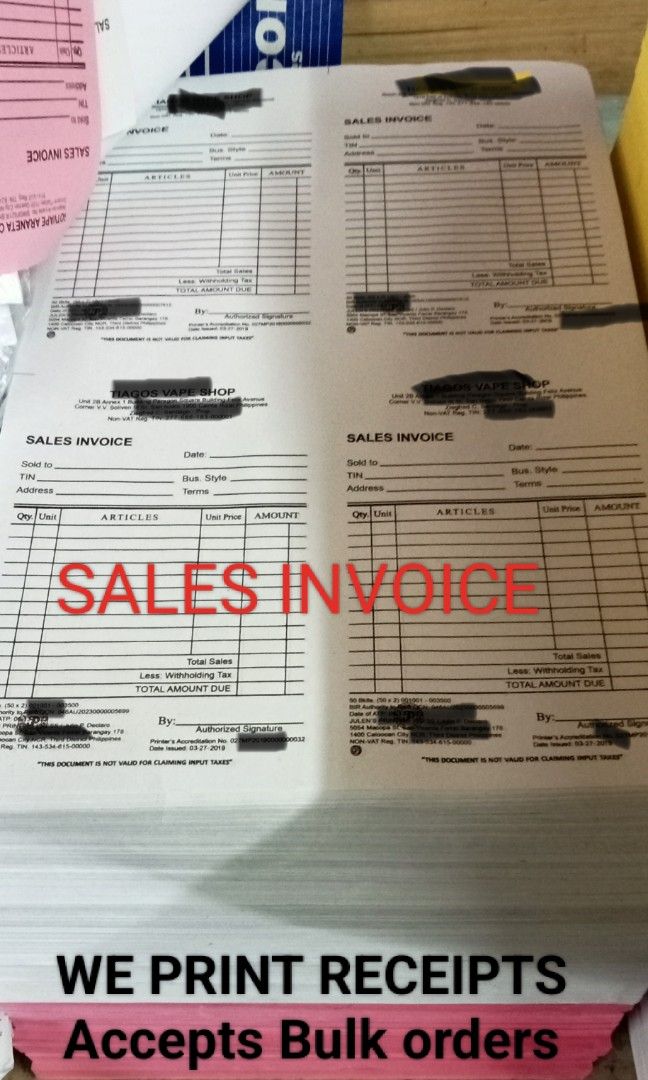 Sales invoice receipt booklet on Carousell