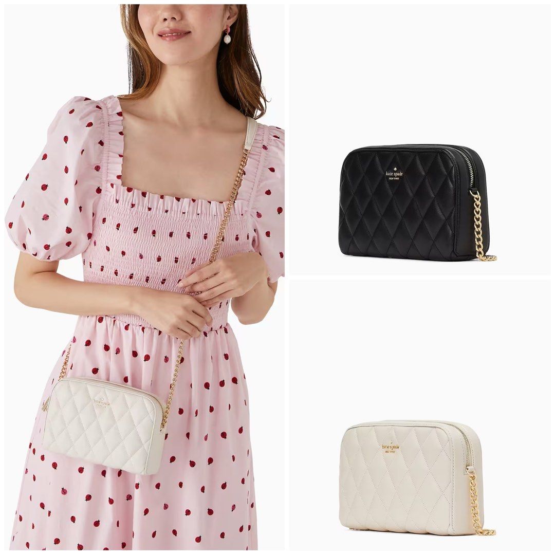 Quilted leather camera bag on sale