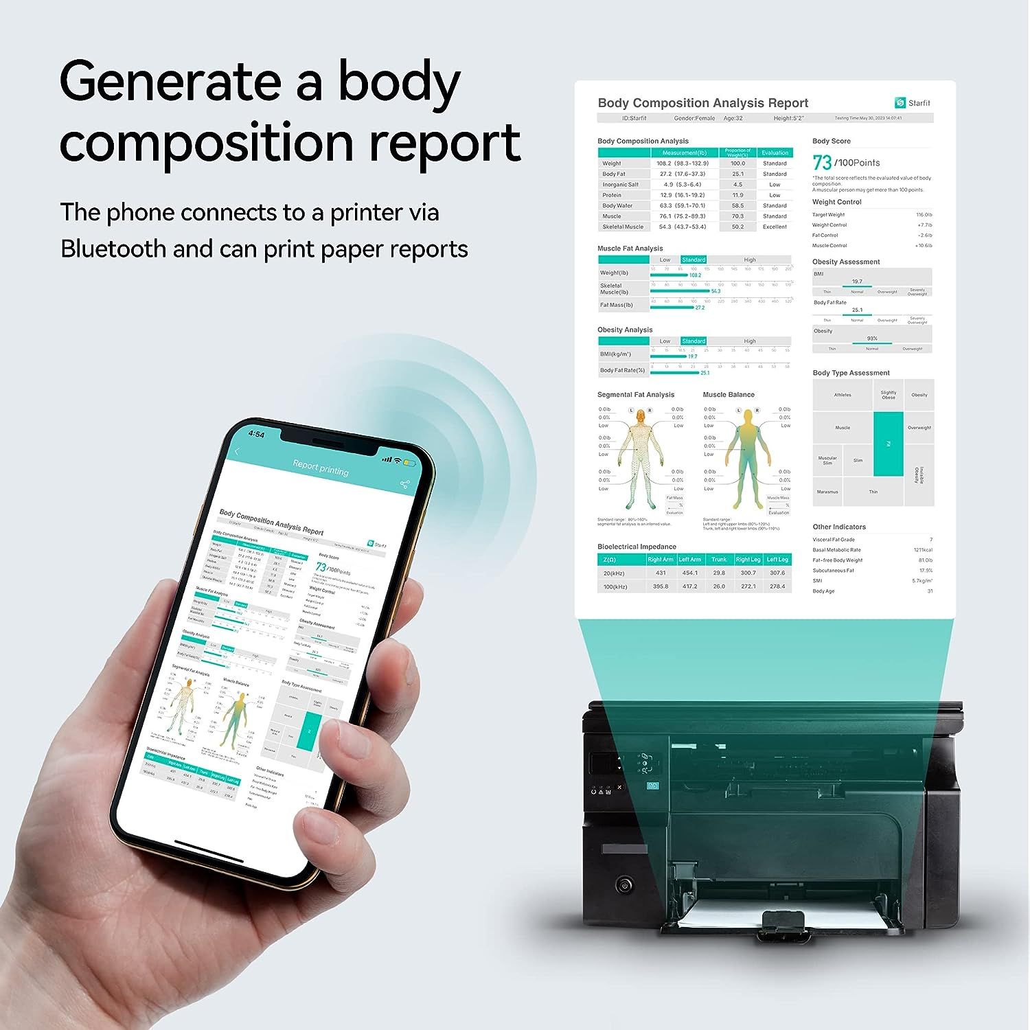 Scale for Body Weight, RunSTAR 8 Electrodes High Accurate Rechargeable ...