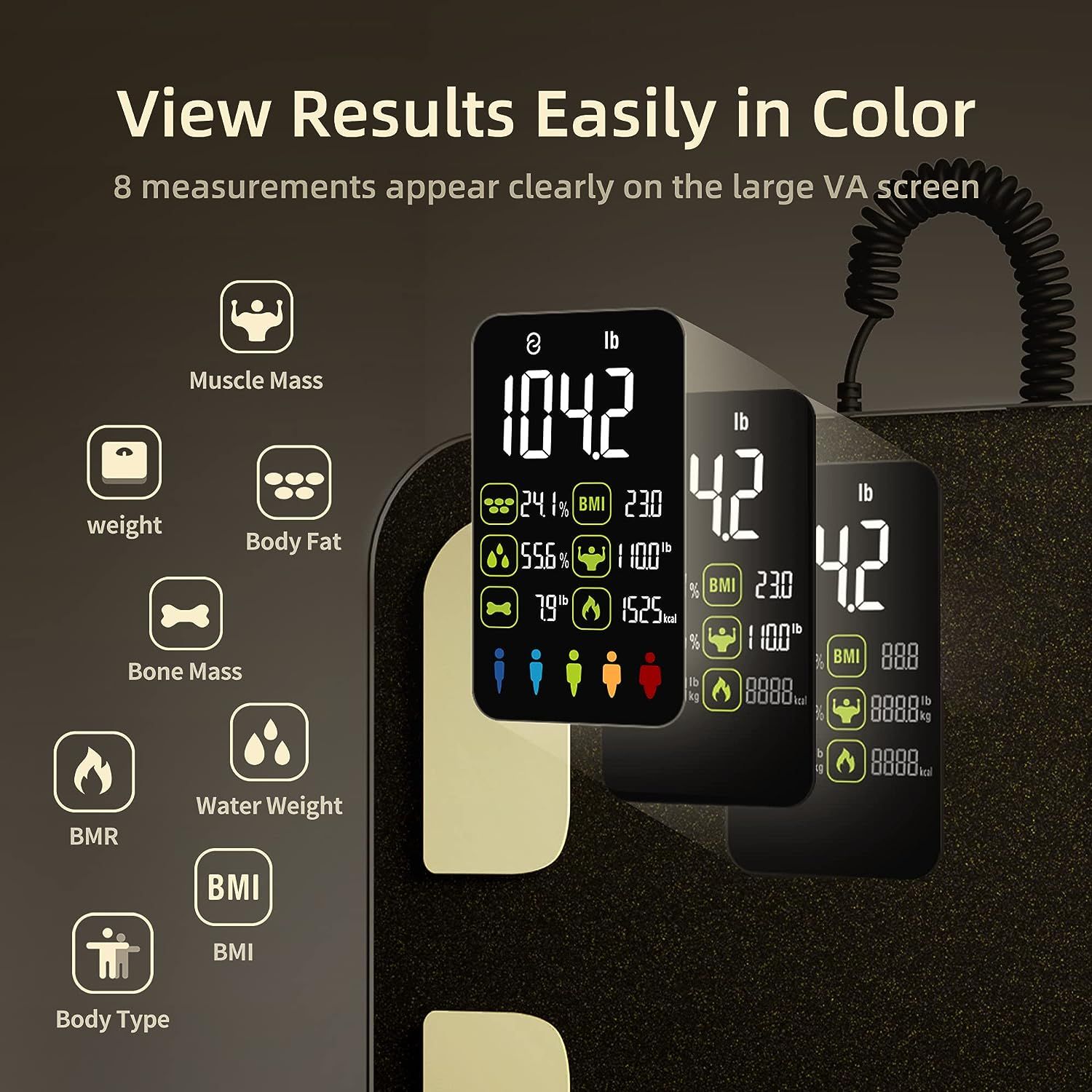 Scale for Body Weight, RunSTAR 8 Electrodes High Accurate Rechargeable ...