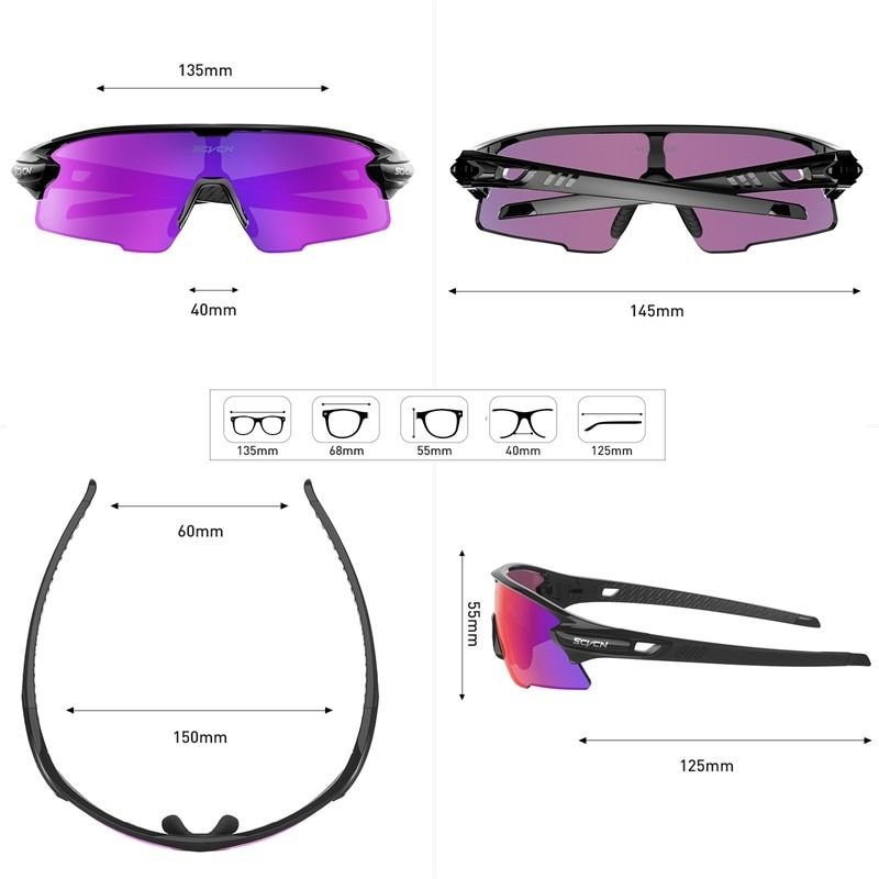 SCVCN Polarized Pochromic Bicycle Bike Sunglasses For Men And