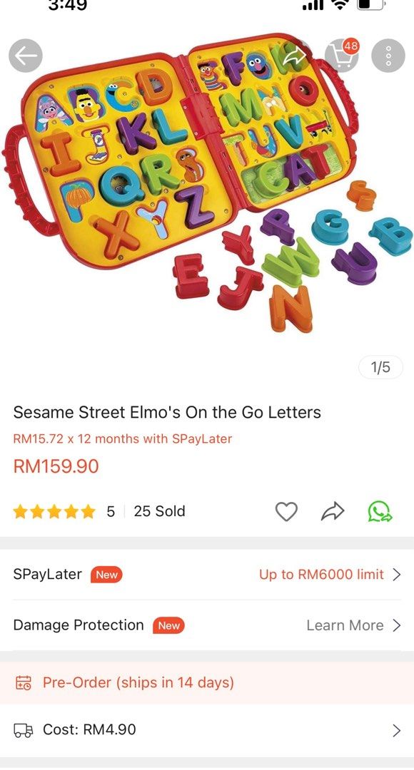 Playskool elmo's on the go letters store