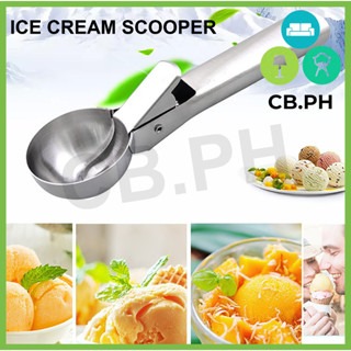 Ice cream scoop, stainless steel ice cream scoop, polished, 3 pieces  Different sizes Small 4cm, Medium 5cm & Large 6cm Ice cream spoon with  ejector, rice, melon balls, cookie dough 