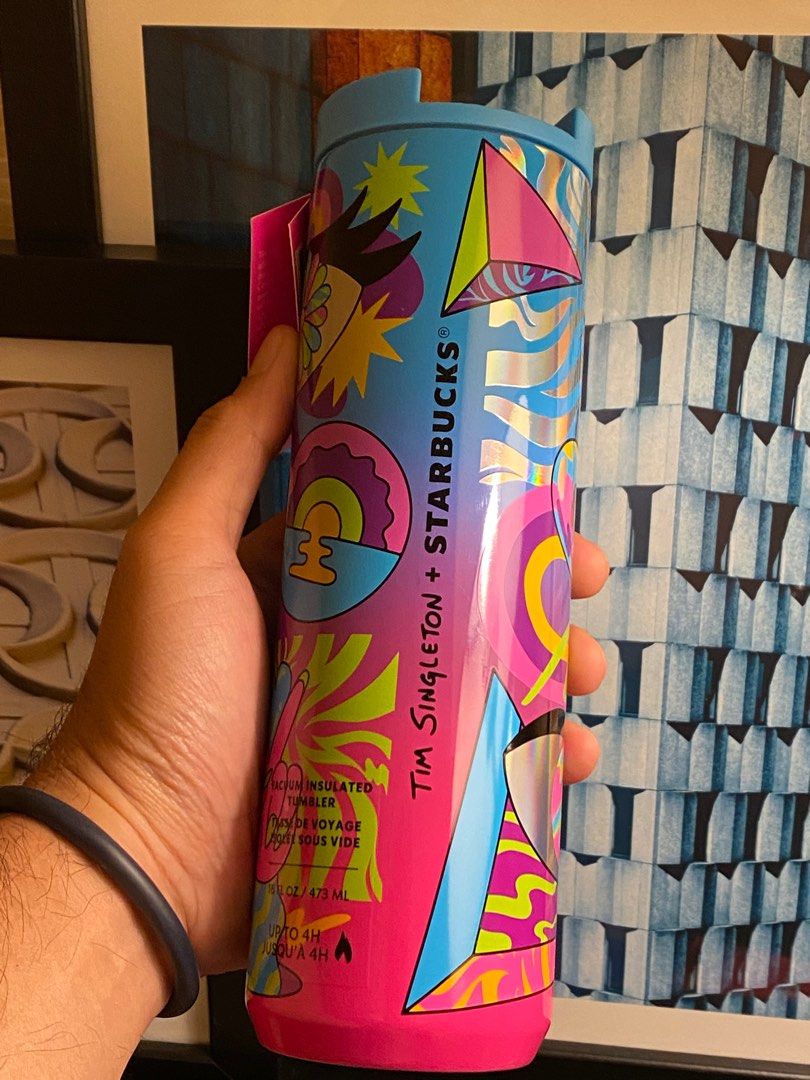 Starbucks x Tim Singleton (Category: Water Bottles & Tumblers) located in Quezon City. Submitted by flybuys_carl (Listing ID 1250650011, Image 1). Description: • Starbucks X Tim Singleton ‘Star Iridescent Stainless Steel Bottle’ Tumbler | BRAND NEW (with minor scuffs - see last pic) New 2023 Spring Limited Edition Collaboration Collection - Chapter 2 Release | Grande (Medium) 16 oz Double wall stainless steel Vacuum insulation keeps drinks hot/co