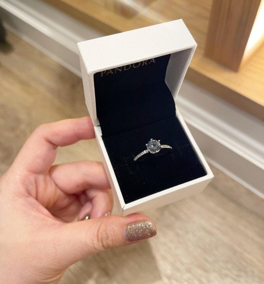 SUPER SALE PANDORA SPARKLING CROWN RING BLUE Women s Fashion Jewelry Organizers Rings on Carousell
