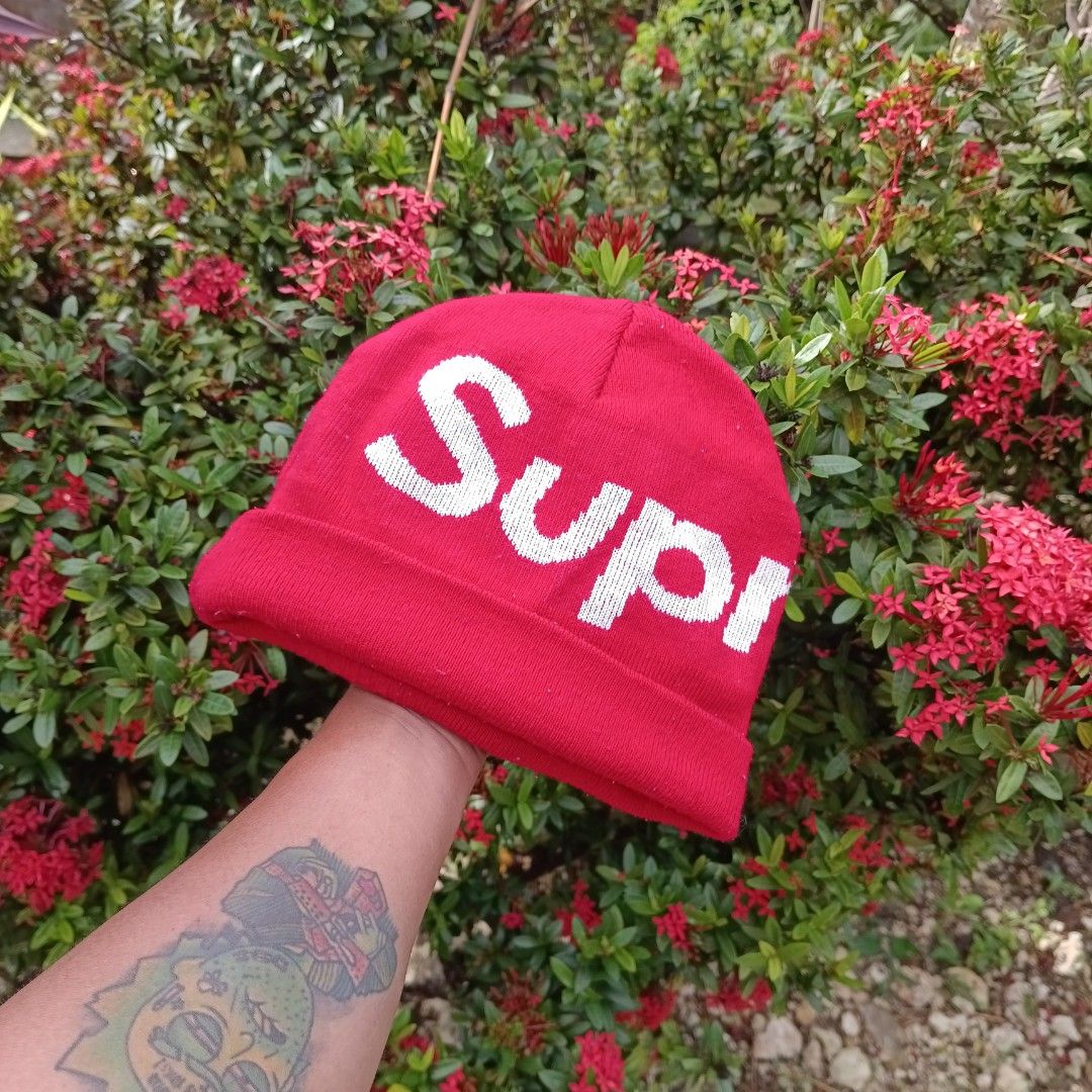 Supreme, Accessories, Supreme Big Logo Beanie Red