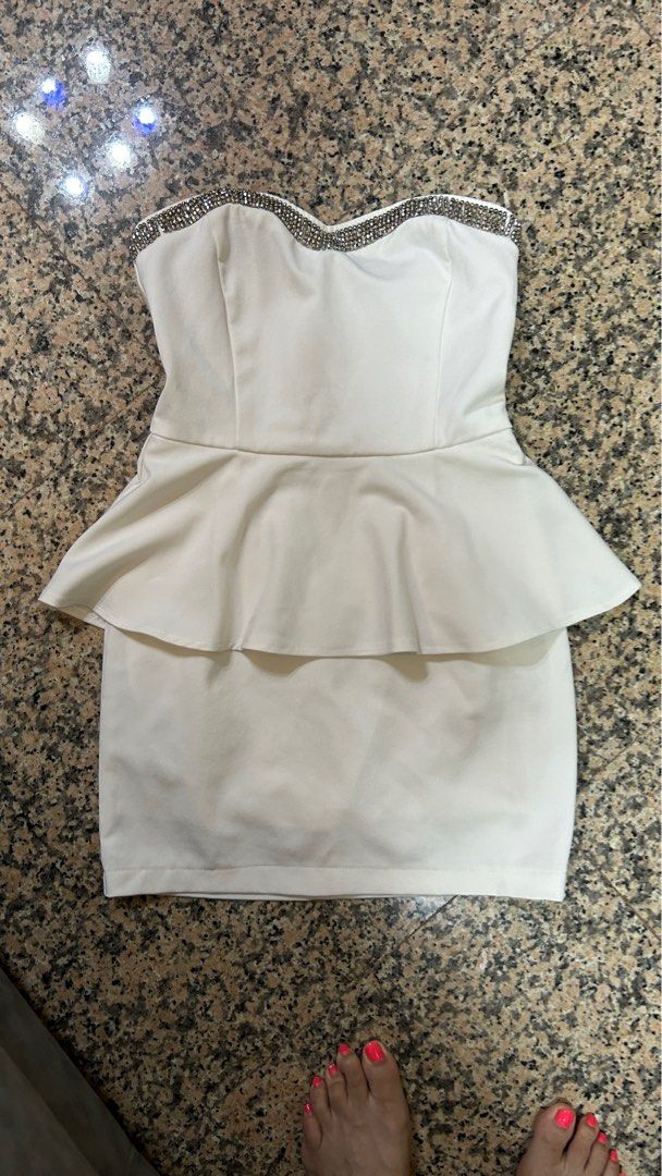 White and 2024 silver short dress