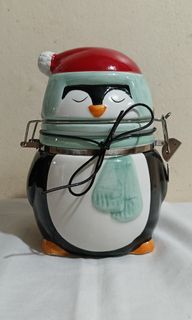 Swiss Miss Santa Penguin Ceramic Jar