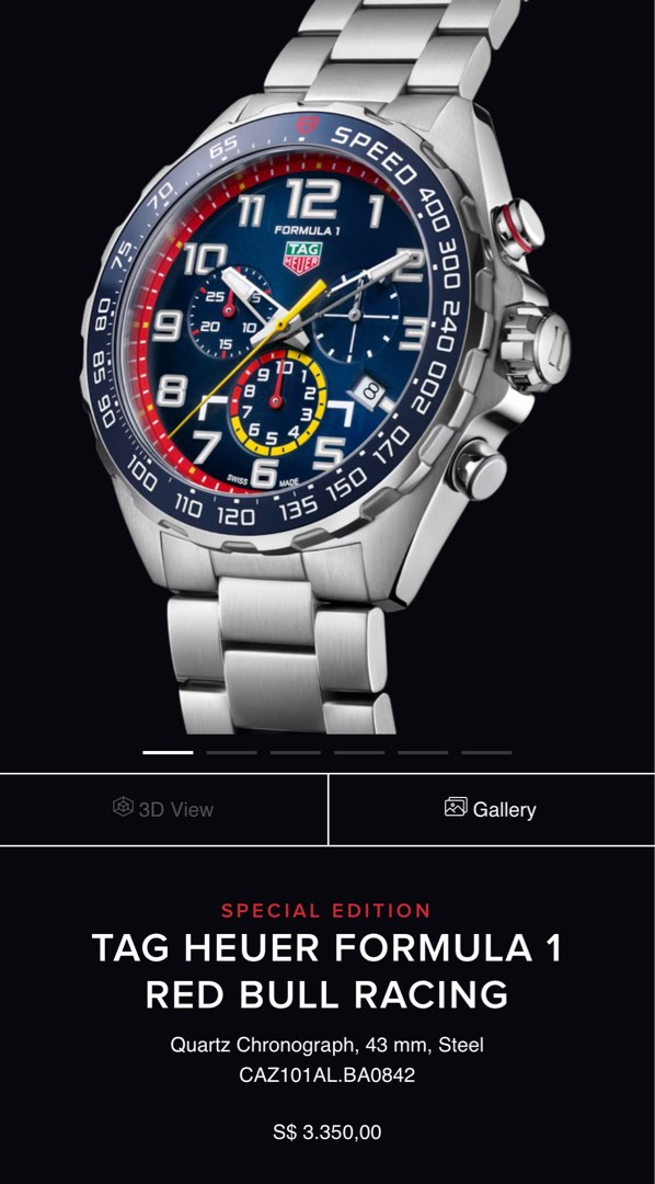 Tag Heuer Red Bull F1 Special Edition Luxury Watches on Carousell