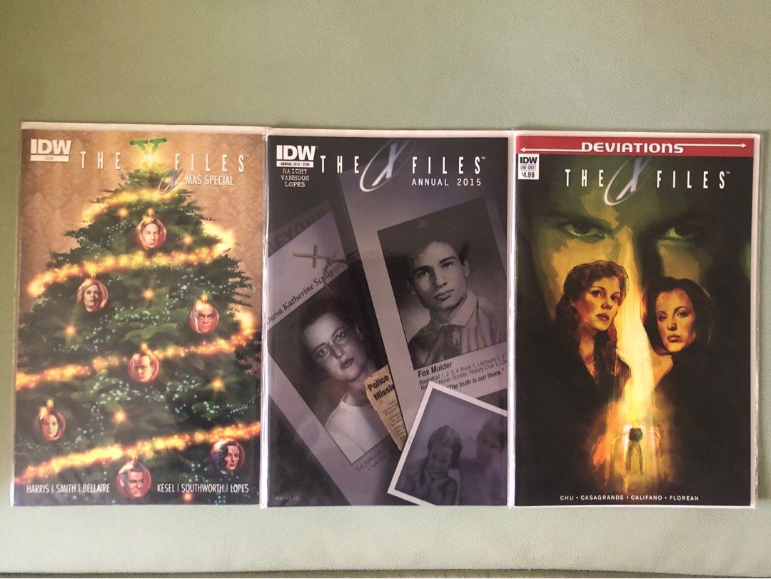 The X FILES special issues, IDW Comics, P300 EACH (Category: Comics & Manga) located in Mandaluyong City. Submitted by robscollectibles61 (Listing ID 1250624256, Image 1). Description: The X FILES special issues! P300 EACH. Bagged & boarded. 1st U.S. editions. •The X FILES X-Mas Special 2 New stories: “Season 10 Greetings” _Joe Harris, writer _Matthew Dow Smith, art _Jordie Bellaire, colors “Merry Christmas,Comrade” _Karl Kesel, writer _Matthew S