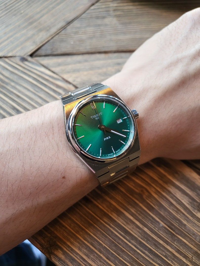 Tissot PRX 35mm Quartz Green, Men's Fashion, Watches  Accessories, Watches  on Carousell