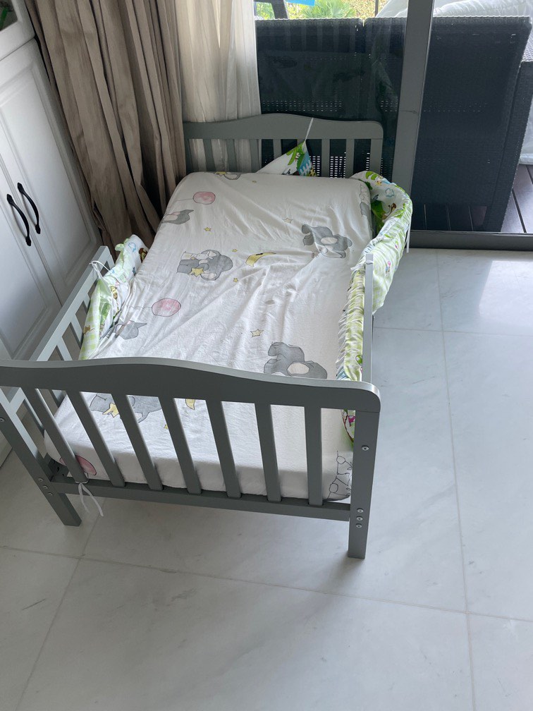 Toddler bed with mattress, Babies & Kids, Baby Nursery & Kids Furniture, Childrens' Beds on