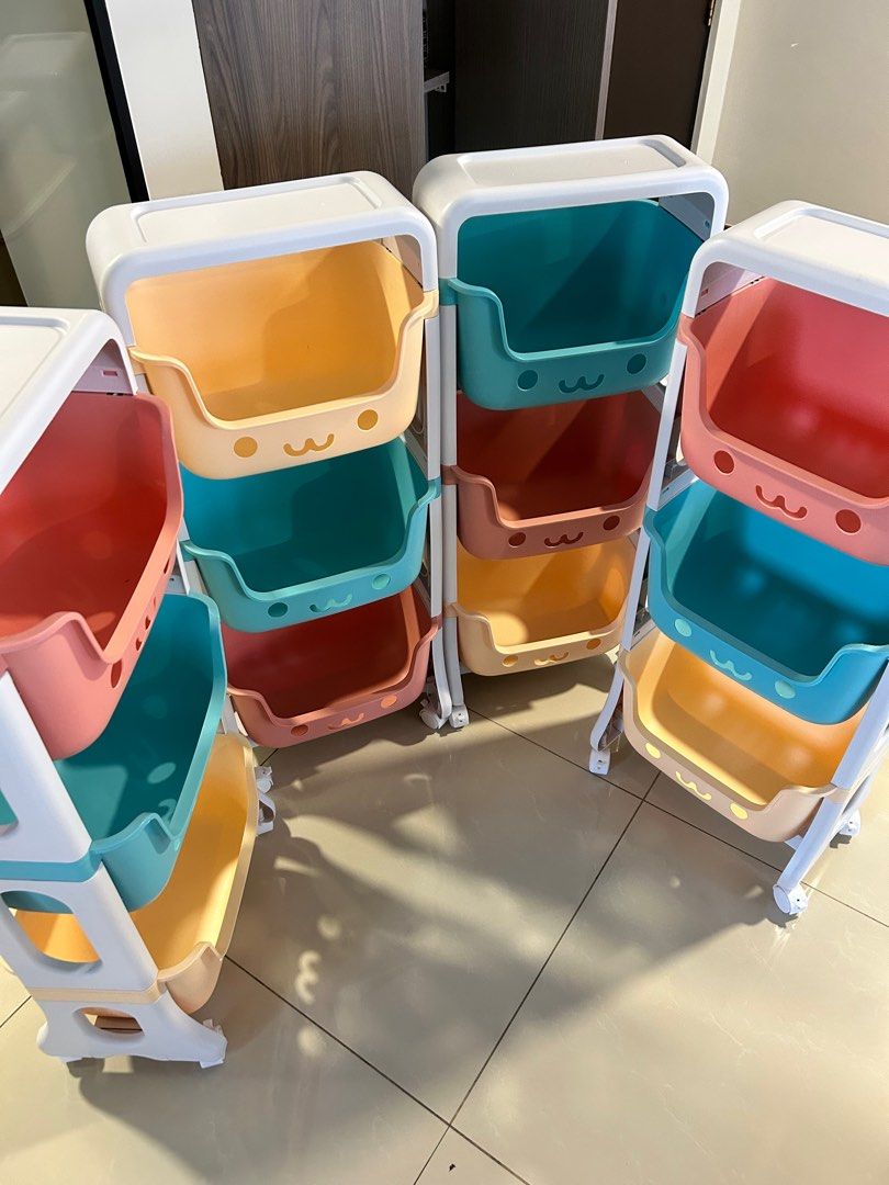 Toys storage trolleys (4 for 25), Furniture & Home Living, Home