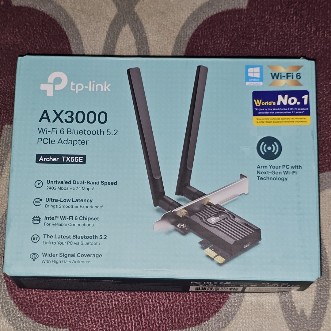 TP-Link Archer TX55E - WiFi 6 PCIe WiFi Card for Desktop PC AX3000 - ARCHER  TX55E - Wireless Adapters 