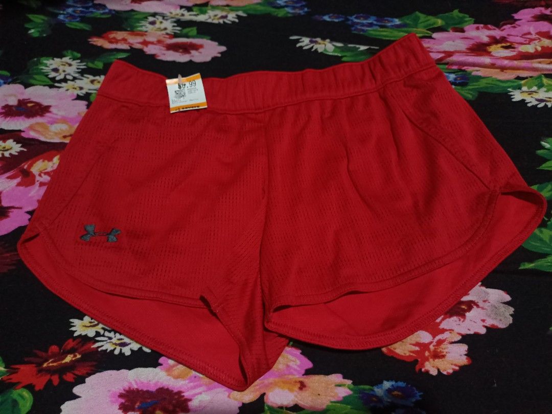 Red under armour shorts womens clearance