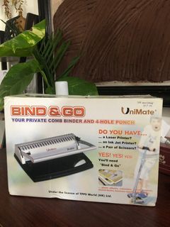 Unimate bind & go comb binder and 4 hole punch binding machine