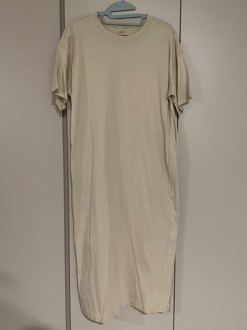 women mercerized cotton short sleeve long t dress Uniqlo Mercerized Cotton Short Sleeve Long T Dress, Women's Fashion, Dresses  & Sets, Dresses on Carousell