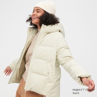 Uniqlo Seamless Down Parka Puffer Jacket 01 Off White