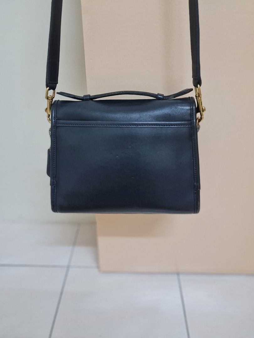 Vintage navy blue coach purse best sale