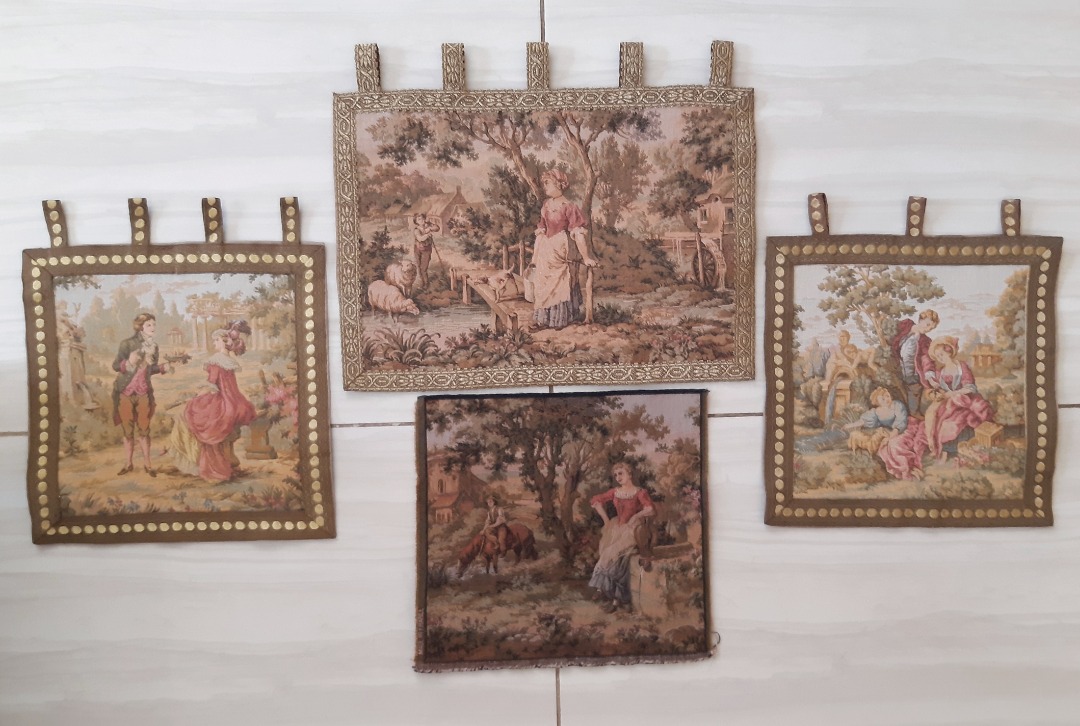 Vintage French wall tapestry on Carousell