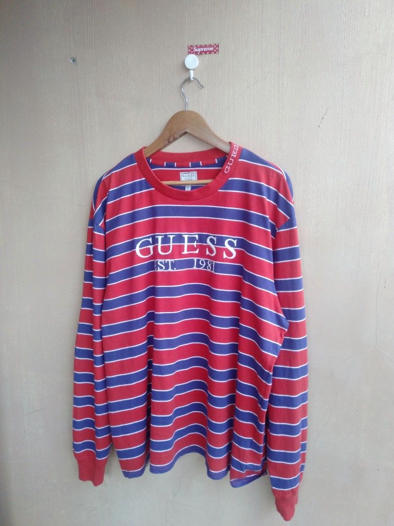 Guess striped shirt long sleeve store