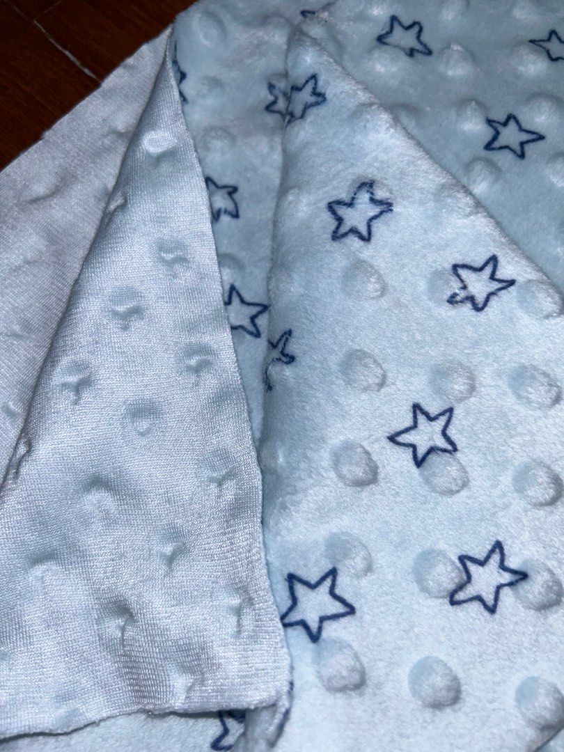 WTS Soft Minky Dot fabric stars baby blue Spotlight polar fleece babies blankets pillows throws kids