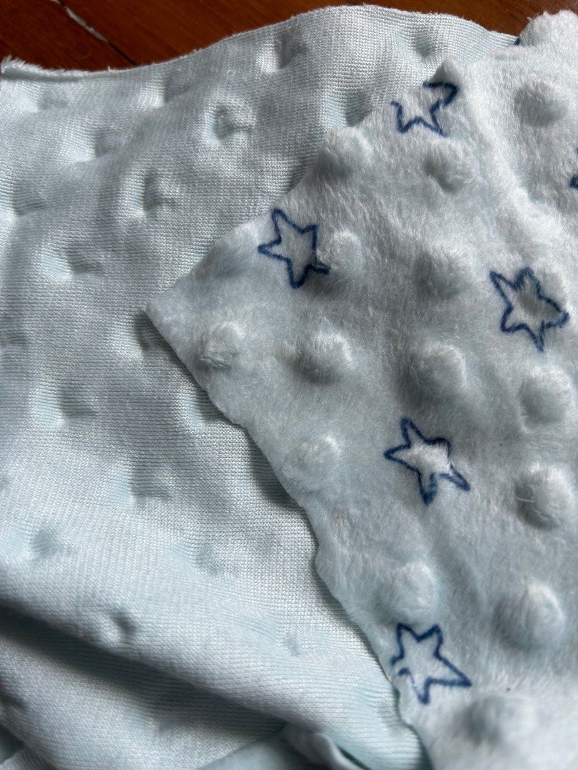 WTS Soft Minky Dot fabric stars baby blue Spotlight polar fleece babies blankets pillows throws kids
