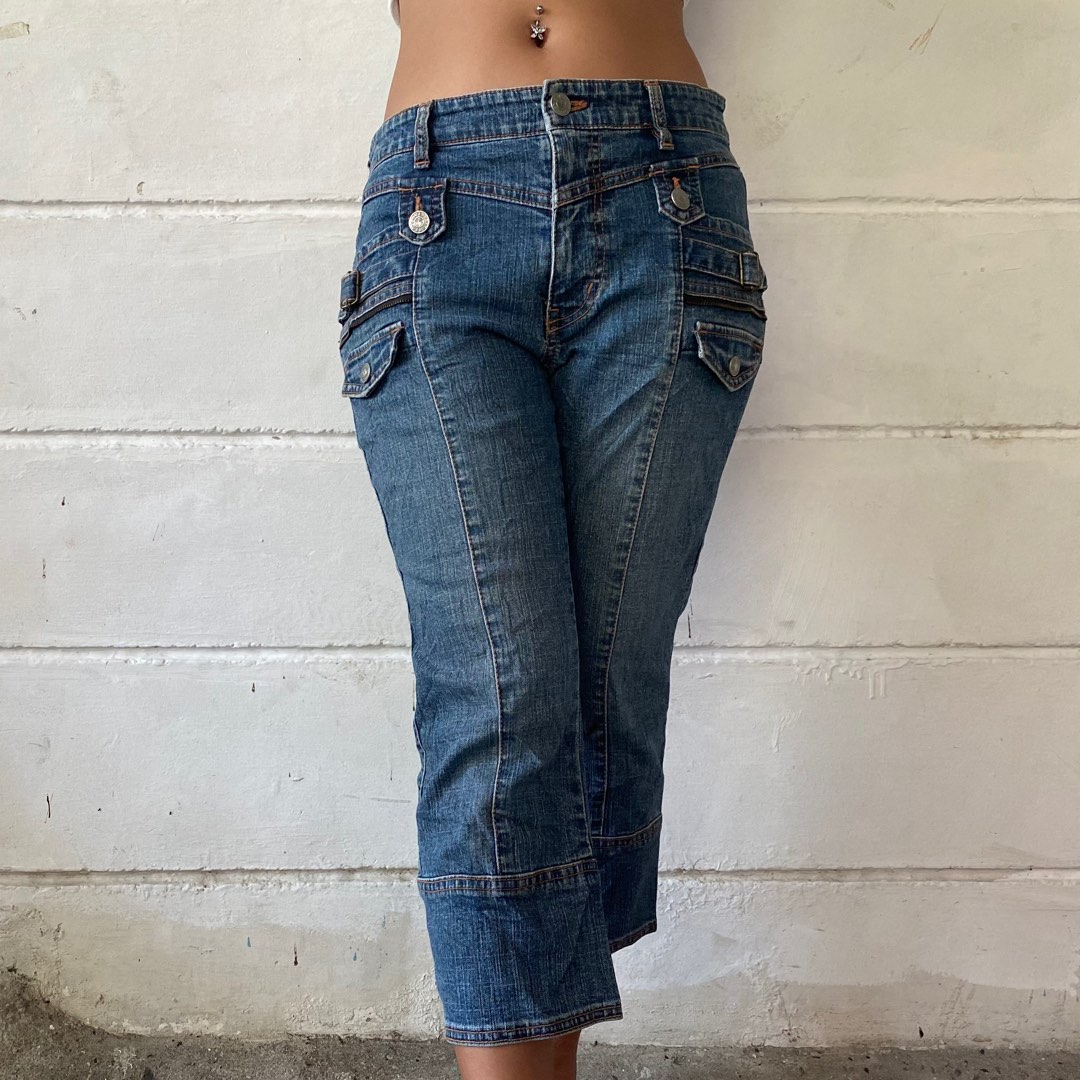Y2K Denim Capris - Small