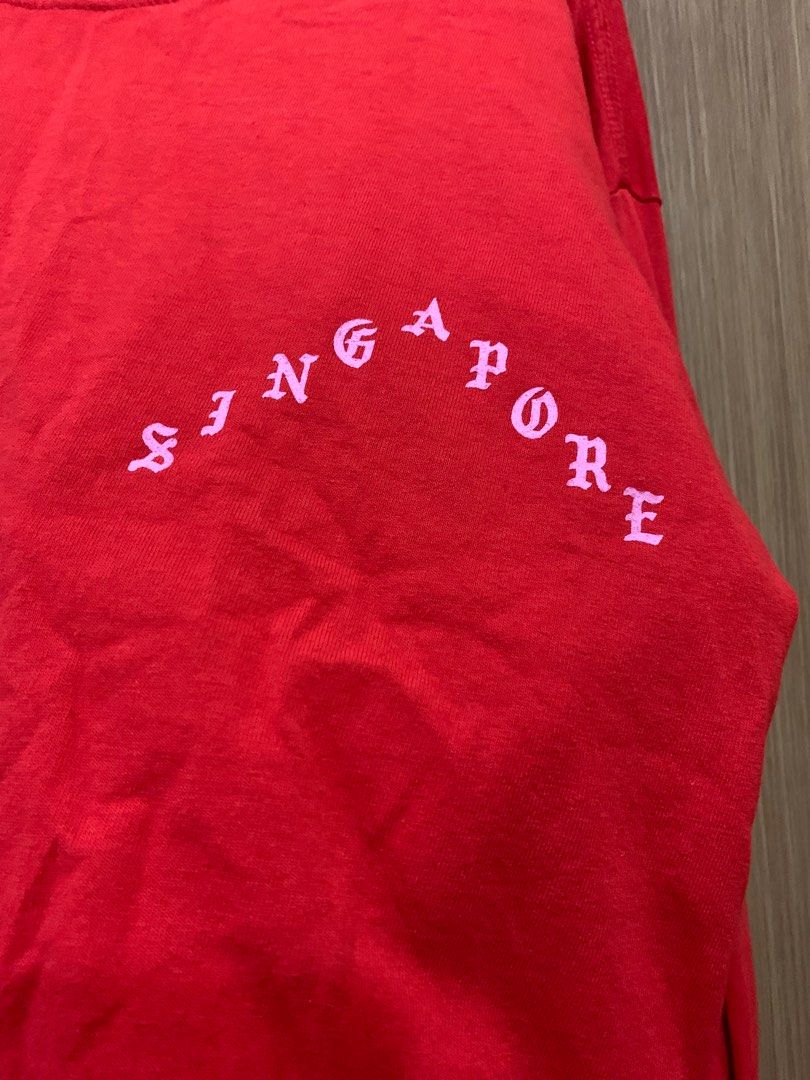 Yeezy red pull over sweater long sleeved shirt Men s Fashion