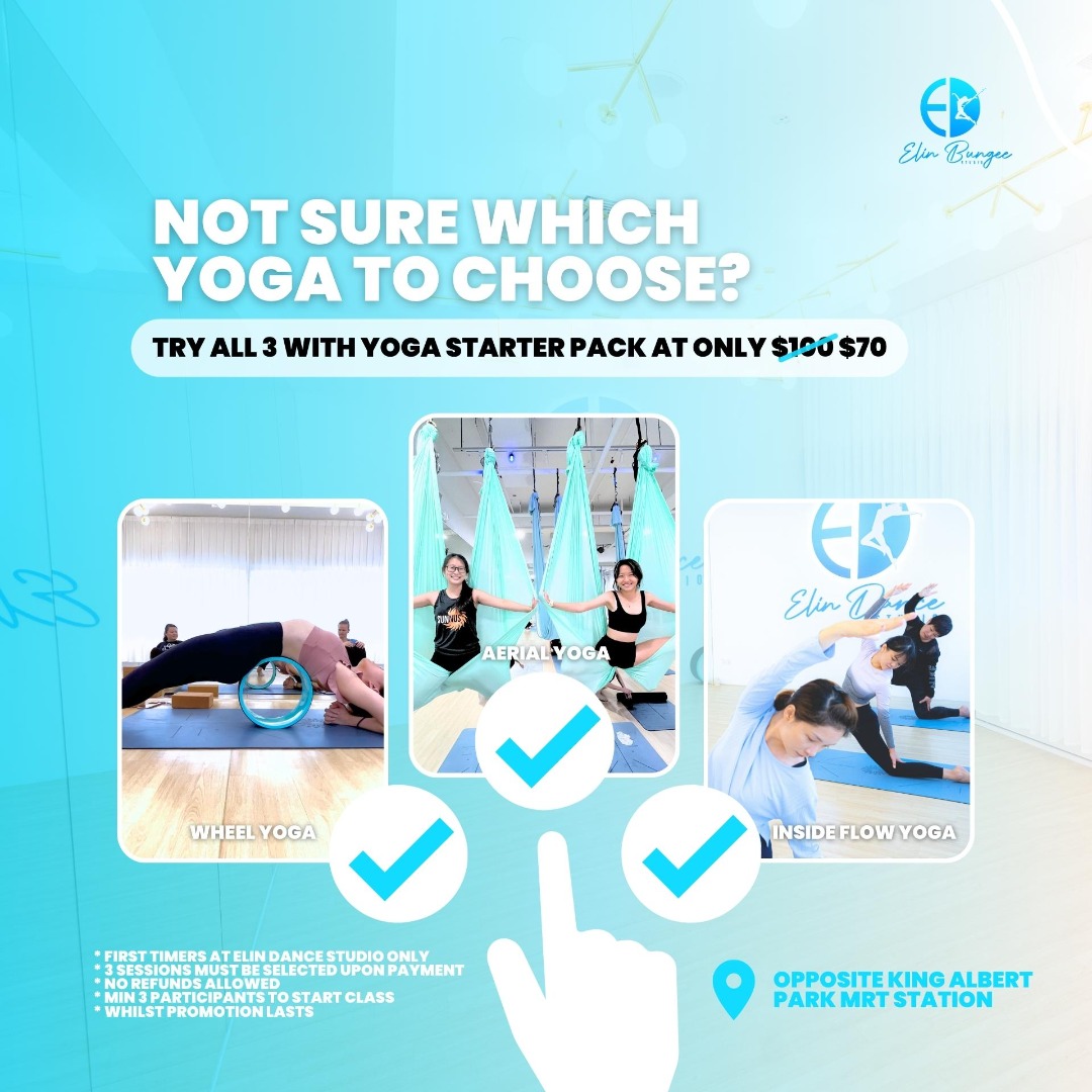 Yoga Starter Pack (Try out Aerial Yoga, Inside Flow Yoga and Wheel
