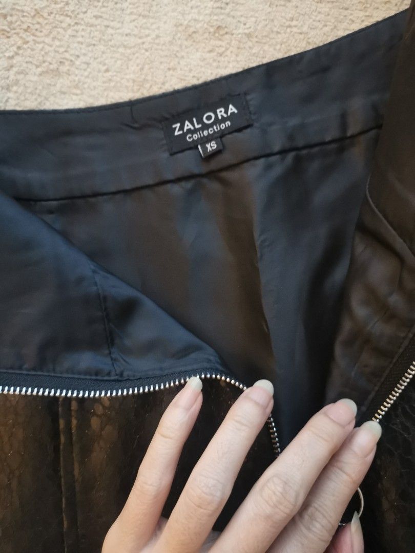 Leather skirt zalora cheap