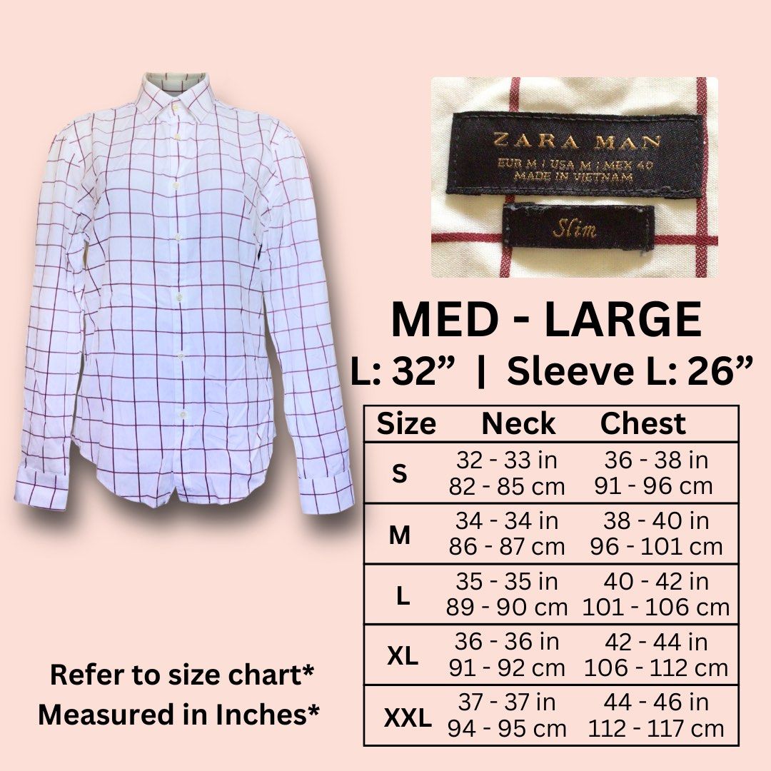 Zara Man Longsleeve Polo Shirt Grid Chekered Squared Print Formal, Men'S  Fashion, Tops & Sets, Formal Shirts On Carousell