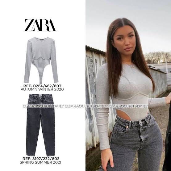 ZARA ribbed bodysuit on Carousell