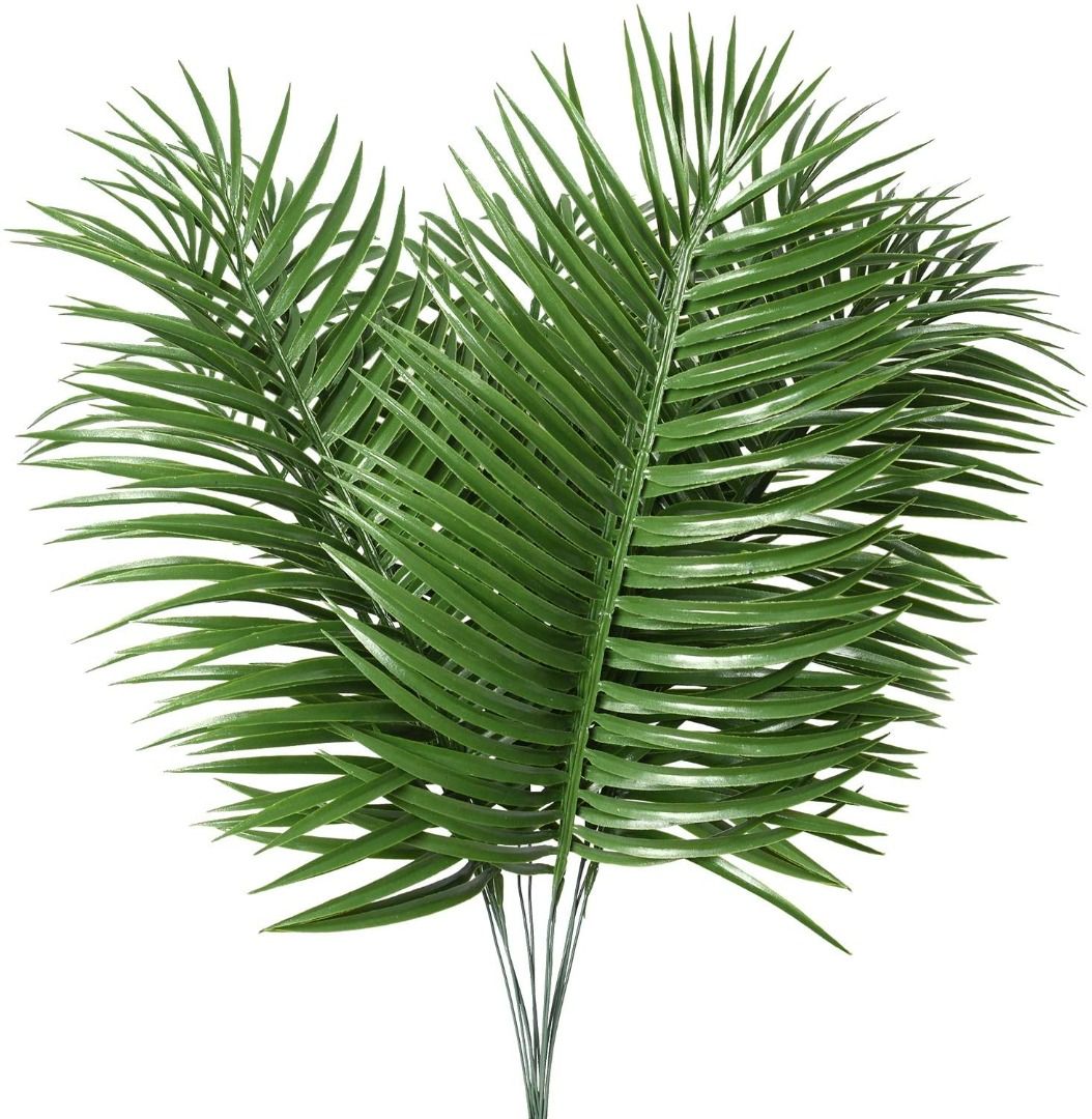 12pcs Artificial Palm Leaves Plants Faux Palm Fronds Tropical