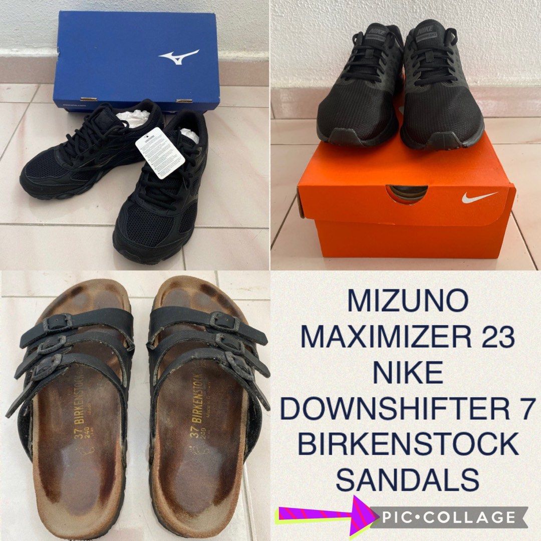 16 BNWT Mizuno Maximizer 23 Nike Downshifter 7 Birkenstock Black