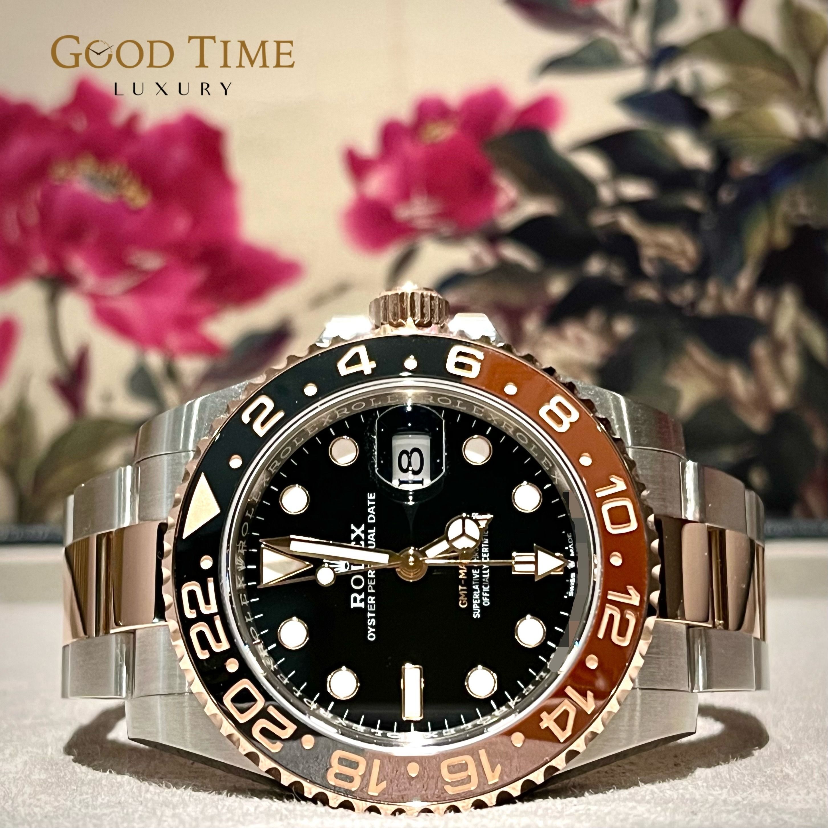 Gmt master ii store oystersteel and everose gold