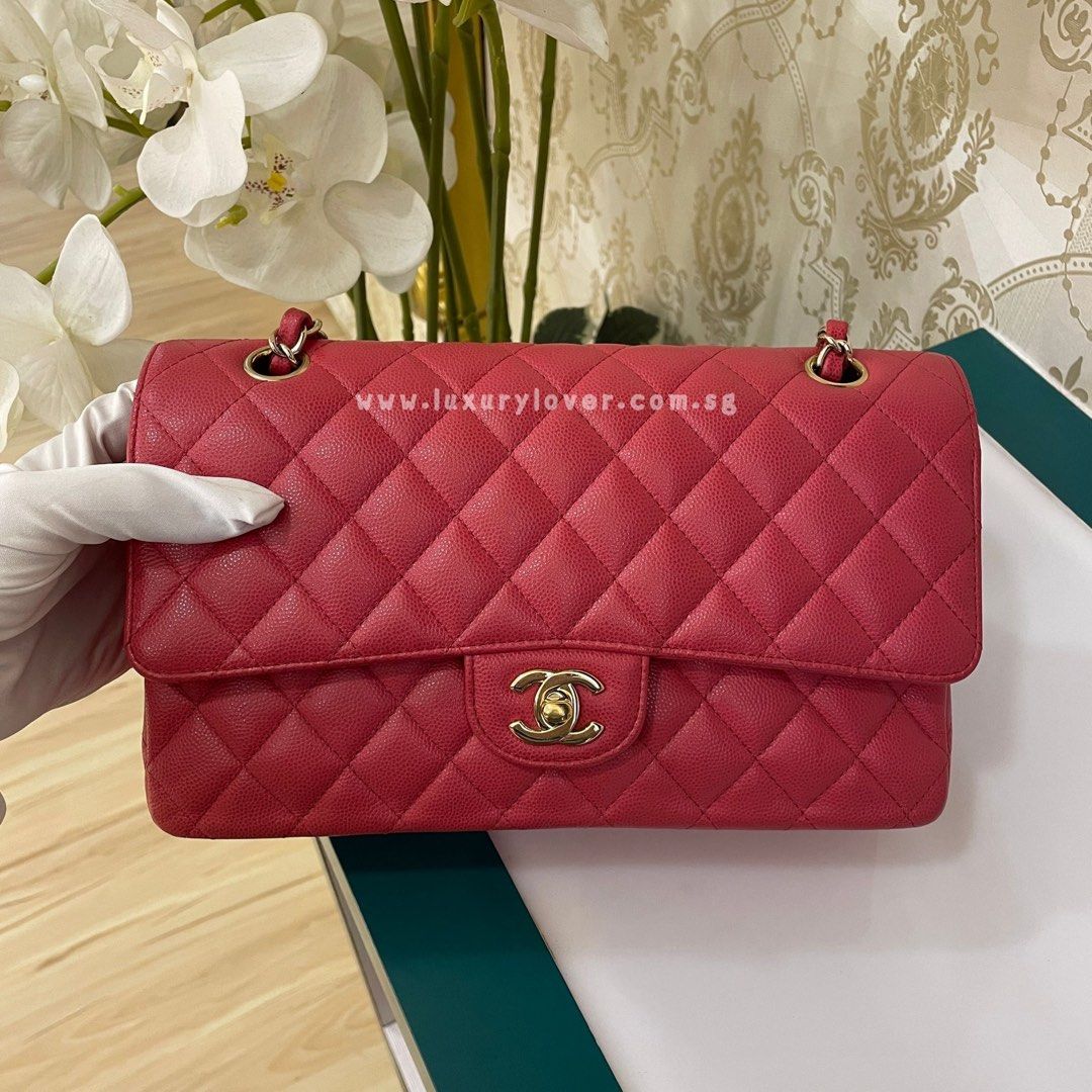 23 LNIB Chanel Classic Double Flap Medium Dark Pink Caviar LGHW, Luxury,  Bags & Wallets on Carousell
