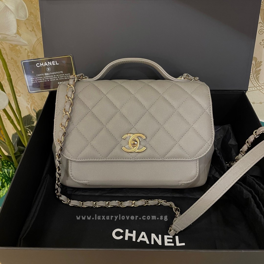 28 LNIB Chanel Business Affinity Medium Grey Caviar Light GHW, Luxury, Bags  & Wallets on Carousell